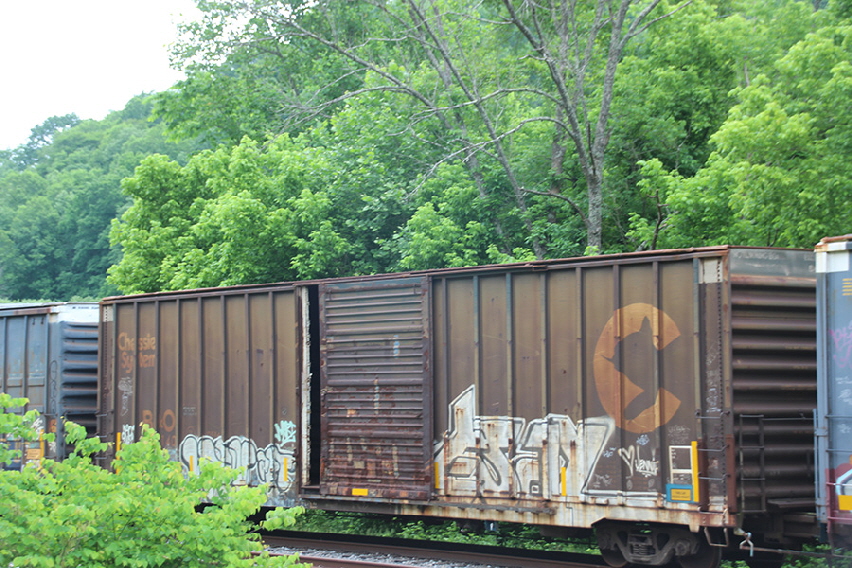 This boxcar is sitting at Beattyville, Kentucky with a string of CSXT boxcars that are to be scrapped - photo was taken Monday 28 May 2018 